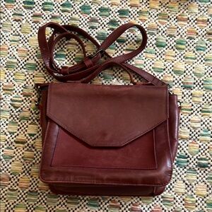 Elegant ABLE Burgundy Leather Shoulder Bag